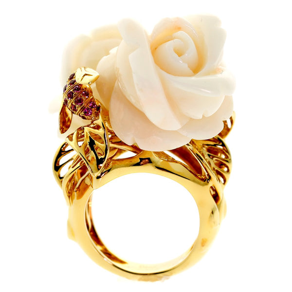Dior Rose Pre Catelan Coral Gold Ring – Opulent Jewelers