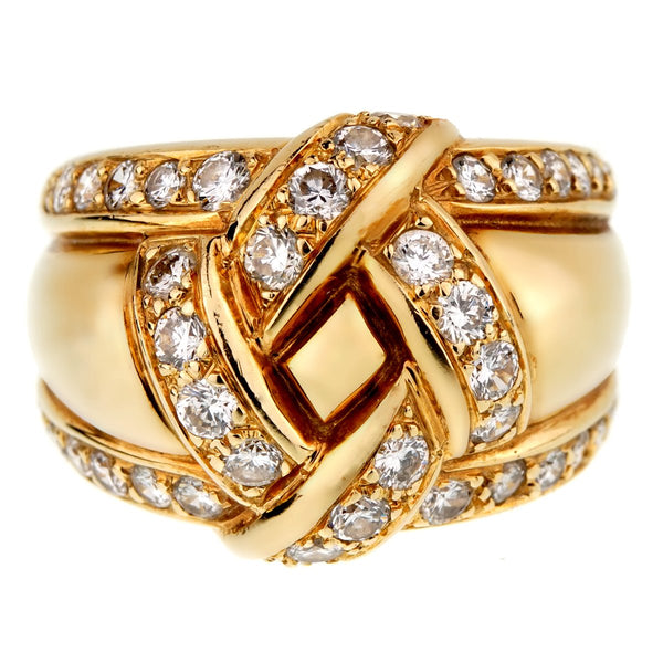 Dior Vintage Diamond Gold Cocktail Ring 0000909