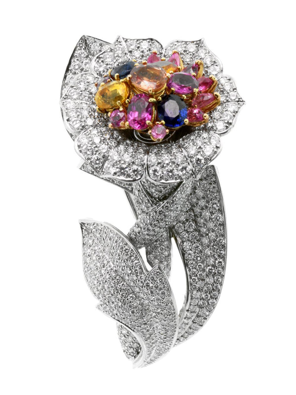 Estate Diamond & Sapphire Gold Brooch estate-diamond-sapphire-gold-brooch