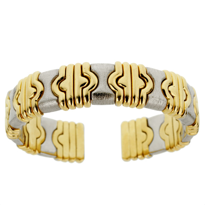 Estate Parentesi Style Cuff Bangle Gold Bracelet 0003227