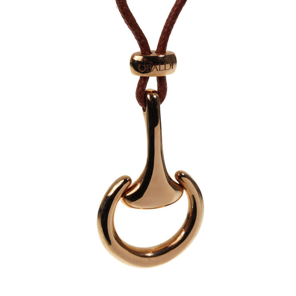 Estate Rose Gold Horsebit Leather Necklace 0002525