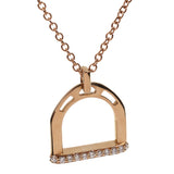 Estate Stirrup Rose Gold Diamond Necklace 0002524