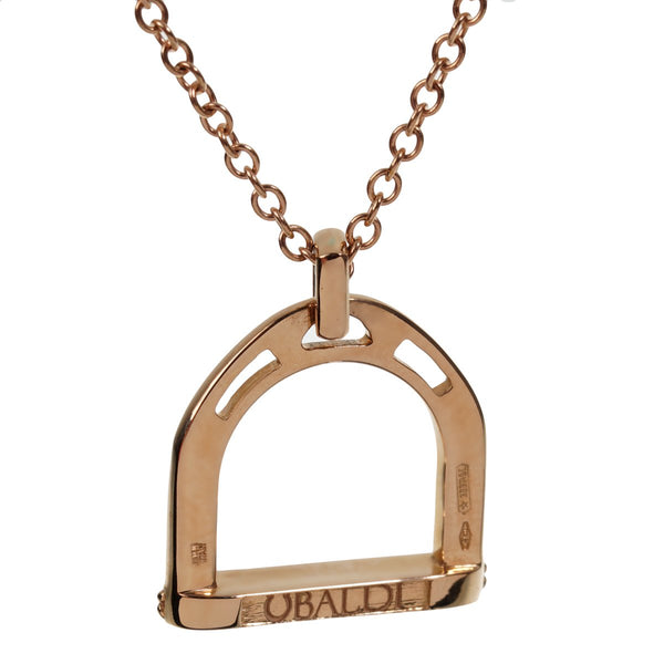 Estate Stirrup Rose Gold Diamond Necklace 0002524