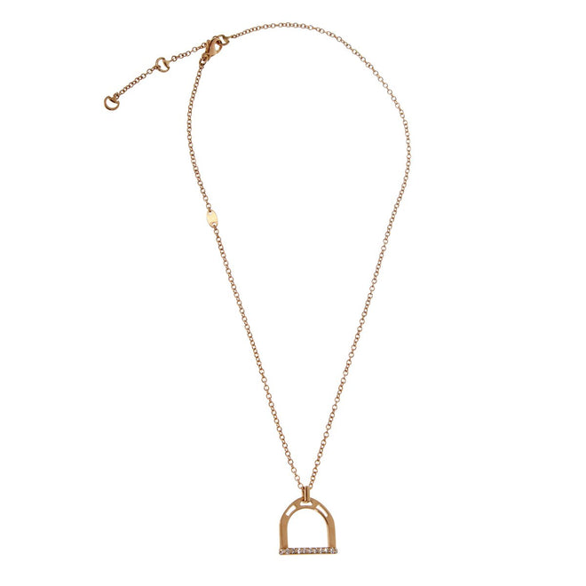 Estate Stirrup Rose Gold Diamond Necklace 0002524