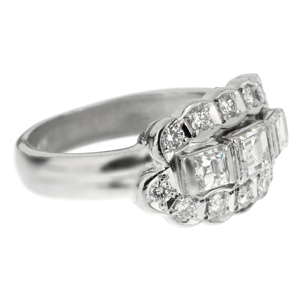 Estate Vintage Platinum Diamond Cocktail Ring 0003389