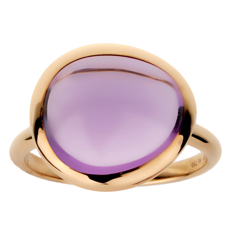 Fred of Paris 7ct Amethyst Cabochon Rose Gold Cocktail Ring Size 5 3/4 0002919