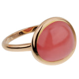 Fred of Paris 7ct Cabochon Rhodochrosite Rose Gold Cocktail Ring Size 5 3/4 0002897