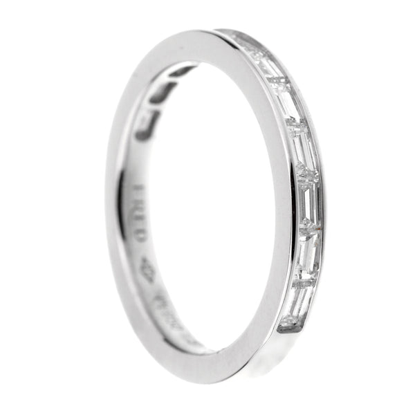 Fred of Paris Baguette Diamond Platinum Ring 0002582