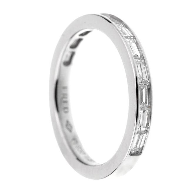 Fred of Paris Baguette Diamond Platinum Ring 0002582