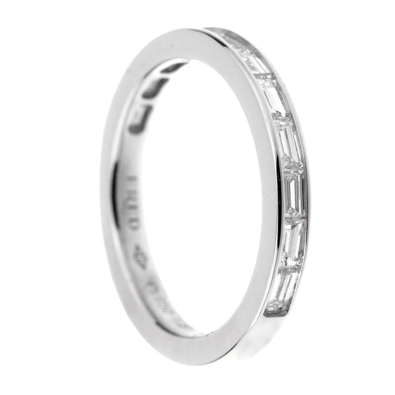 Fred of Paris Baguette Diamond Platinum Ring 0002582