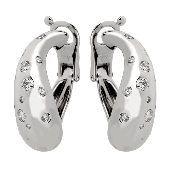 Fred of Paris Diamond Hoop White Gold Earrings 0001039