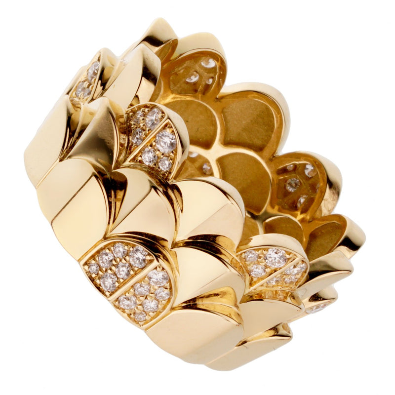 Fred of Paris Diamond Triple Arc Yellow Gold Band Ring Sz 7 1/4 0002854