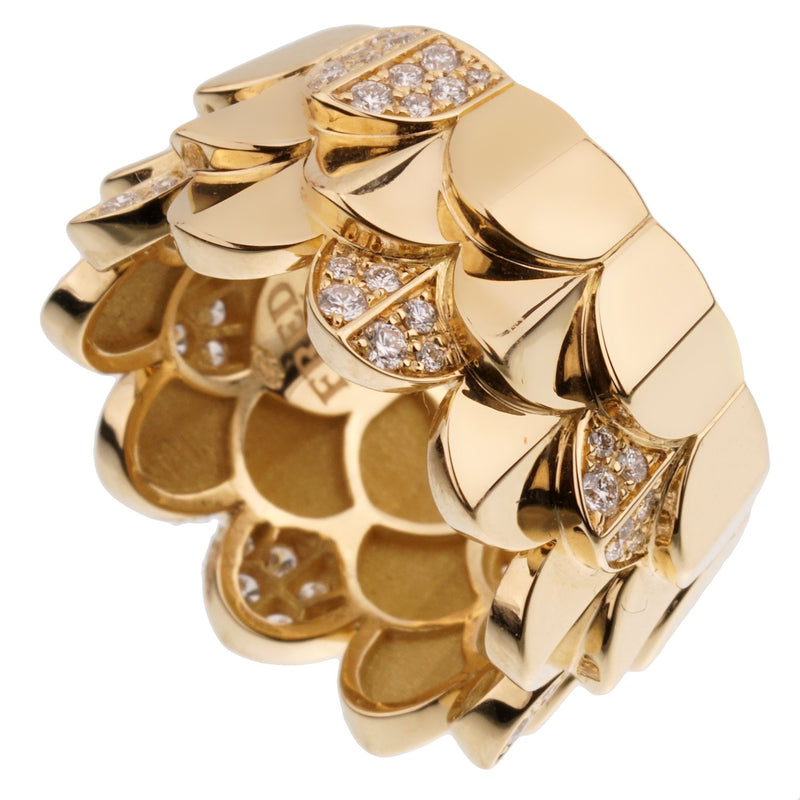 Fred of Paris Diamond Triple Arc Yellow Gold Band Ring Sz 7 1/4 0002854
