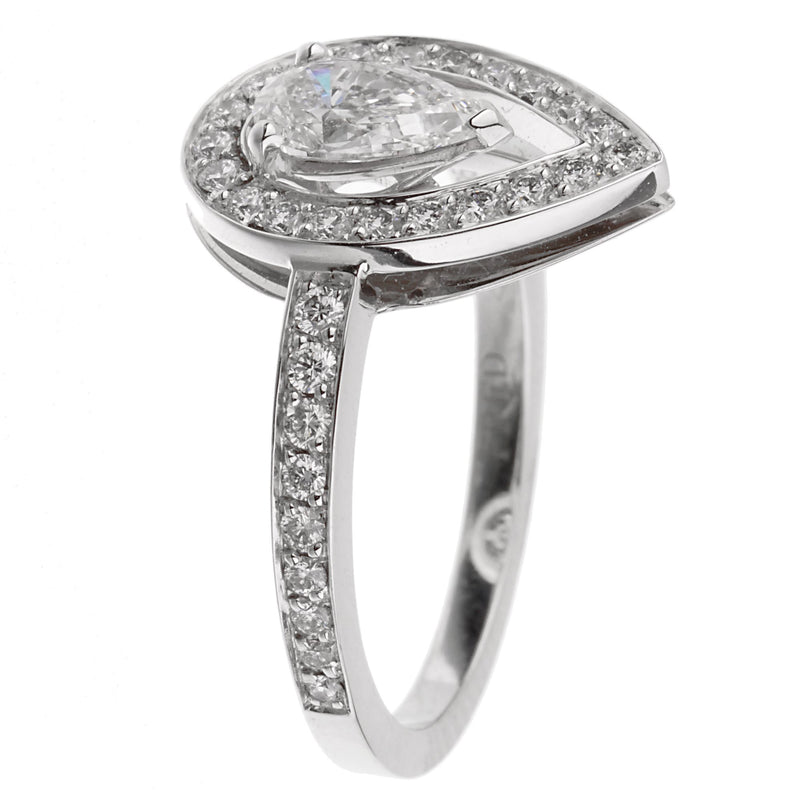 Fred of Paris Lovelight Pear Shaped .67ct Diamond Engagement Ring 0002744