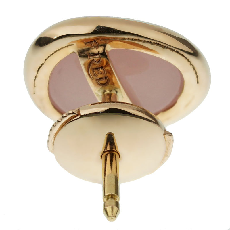 Fred of Paris Pink Quartz Rose Gold Stud Earrings 0003013-14