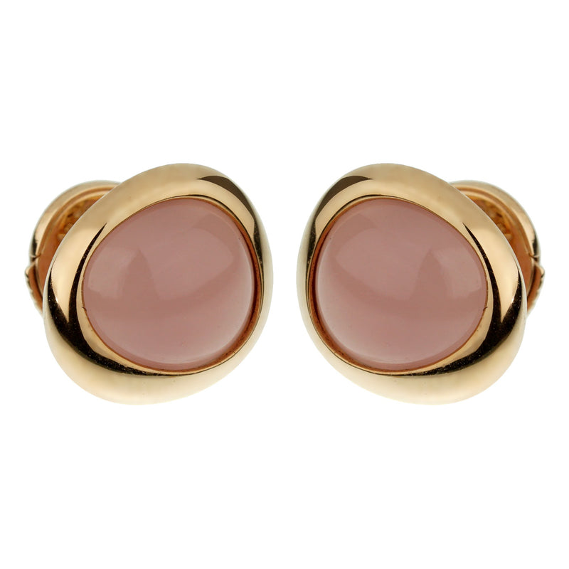 Fred of Paris Pink Quartz Rose Gold Stud Earrings 0003013-14