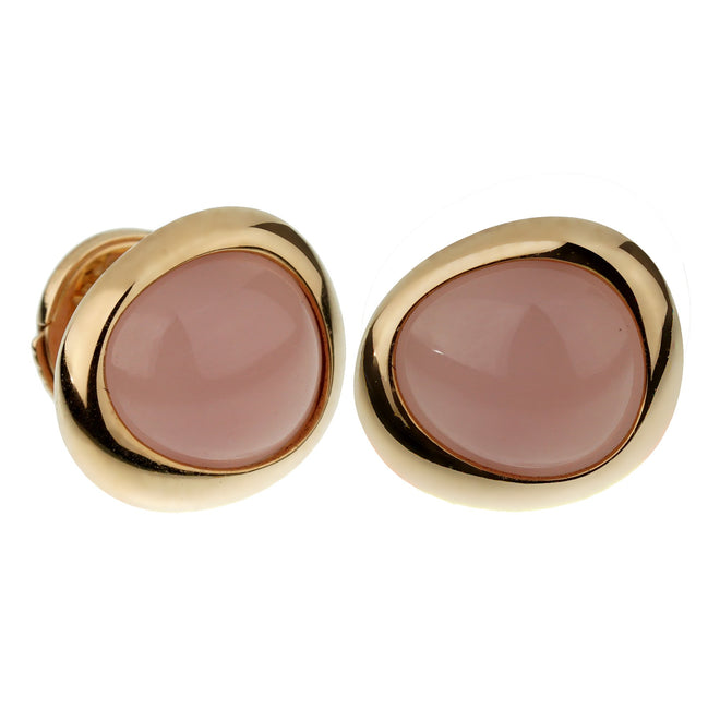 Fred of Paris Pink Quartz Rose Gold Stud Earrings 0003013-14