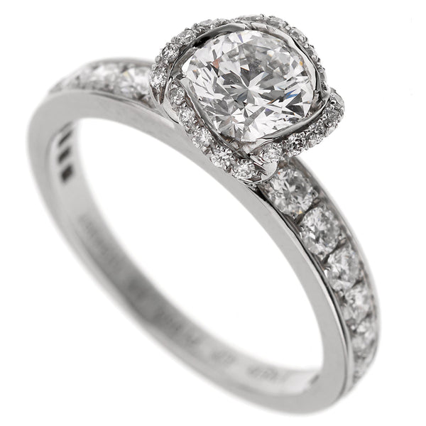 Fred of Paris Platinum Diamond Engagement Ring 1.22 Carat 0002798