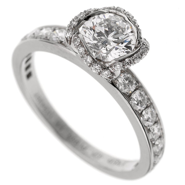 Fred of Paris Platinum Diamond Engagement Ring 1.22 Carat 0002801