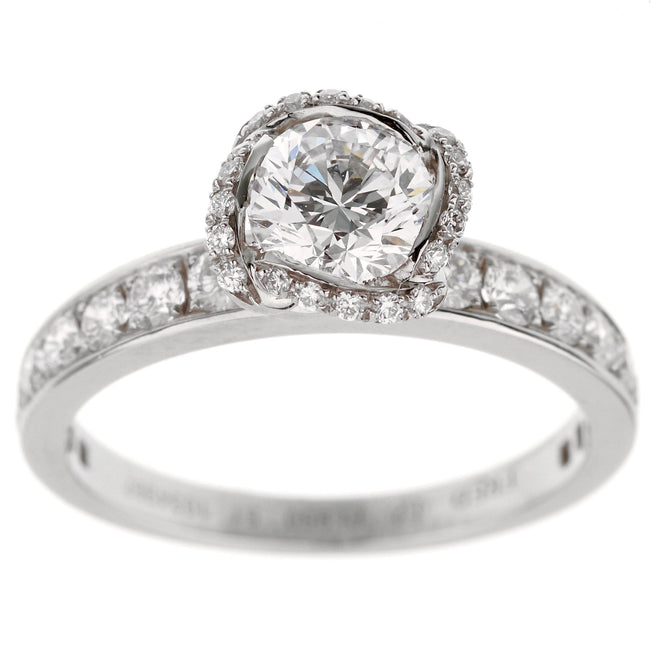 Fred of Paris Platinum Diamond Engagement Ring 1.22 Carat Sz 6 0002799