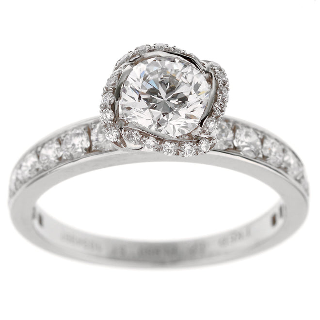 Fred of Paris  Platinum Diamond Engagement Ring 1.23 Carat 0002797
