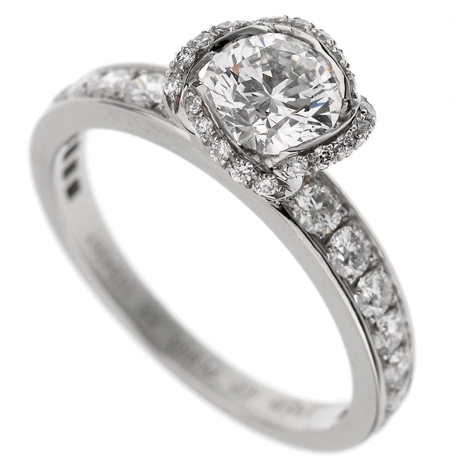 Fred of Paris Platinum Diamond Engagement Ring 1.25 Carat Sz 6 1/2 00002800