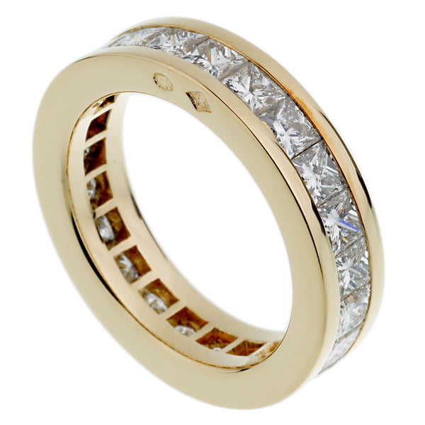 Fred of Paris Princess Cut Diamond Eternity Yellow Gold Ring 0002663