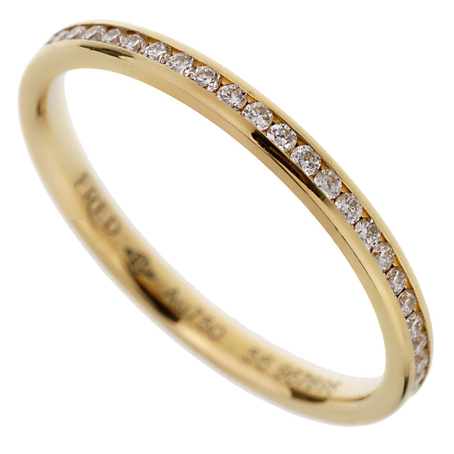 Fred of Paris Rose Gold Diamond Eternity Ring Sz 7 1/2