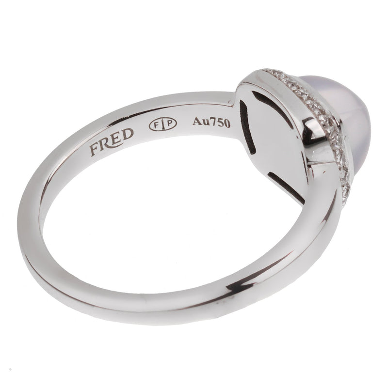 Fred of Paris Sugar Cube Chalcedony Diamond Ring Sz 5 0002956-8