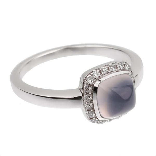 Fred of Paris Sugar Cube Chalcedony Diamond Ring Sz 6 0002959