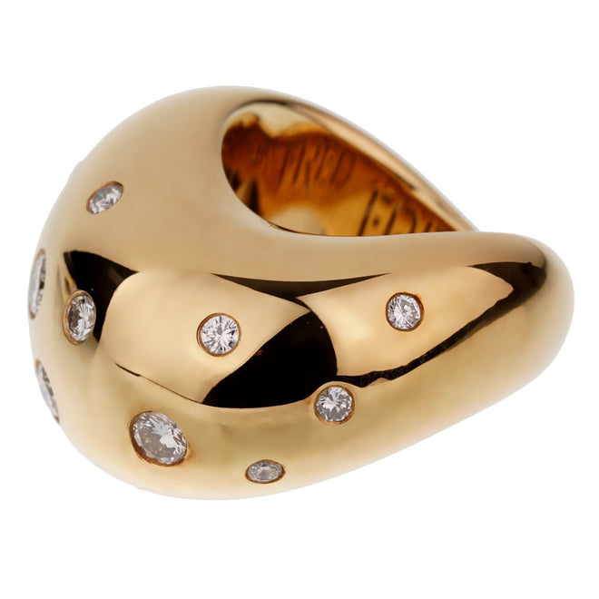 Fred of Paris Wave Yellow Gold Cocktail Ring 0002698
