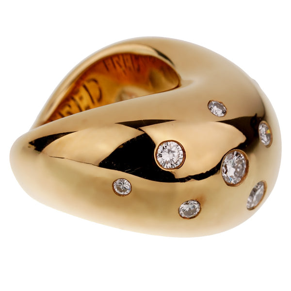 Fred of Paris Wave Yellow Gold Cocktail Ring 0002698