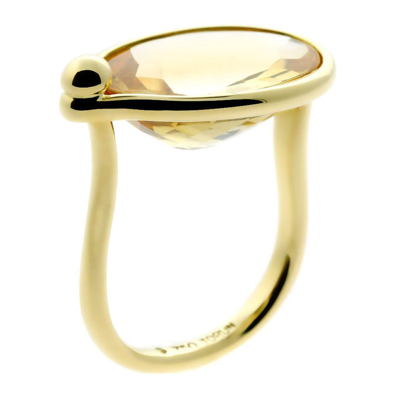 Georg Jensen Citrine Cocktail Yellow Gold Ring 0000302