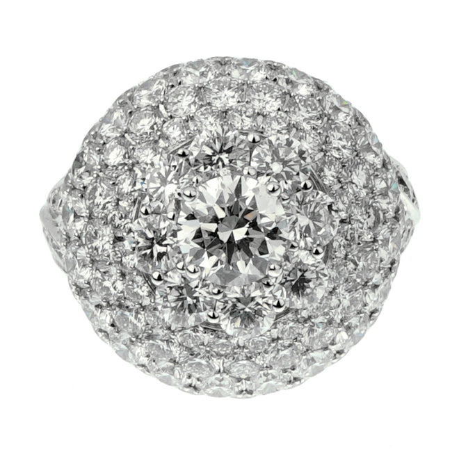 Graff 10.08ct Bombe Diamond White Gold Cocktail Ring 1gr1008ctr