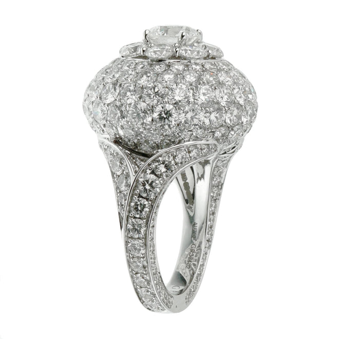 Graff 10.08ct Bombe Diamond White Gold Cocktail Ring 1gr1008ctr