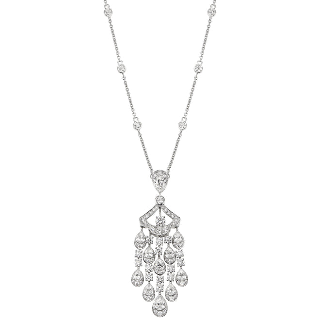 Graff 7.15ct White Gold Diamond Drop Necklace 20kboup