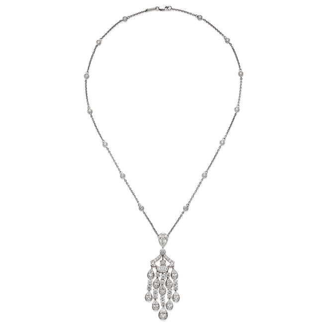 Graff 7.15ct White Gold Diamond Drop Necklace 20kboup