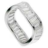 Graff Baguette Diamond Wave Cocktail Platinum Ring Sz 6 1/2 1gB65