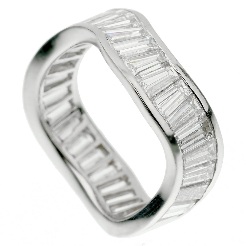 Gem Platinum Baguette Cut Diamond Eternity Band