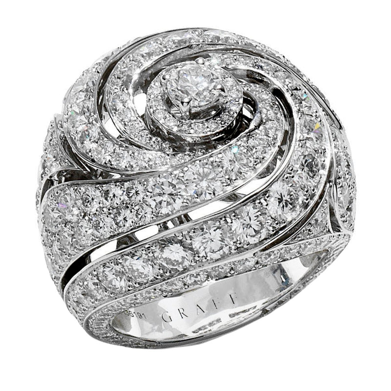 Graff Bombe White Gold Diamond Cocktail Ring 0002693