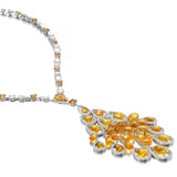 Graff Briolette Orange Sapphire Diamond White Gold Necklace y1bo31562dsun