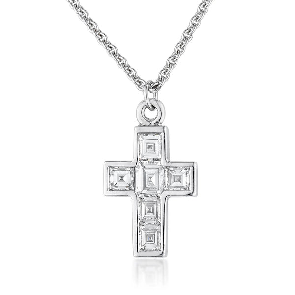 Graff Diamond Cross Platinum Pendant Necklace 1G25KBo