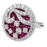 Graff Diamond Ruby White Gold Cocktail Ring 0002673