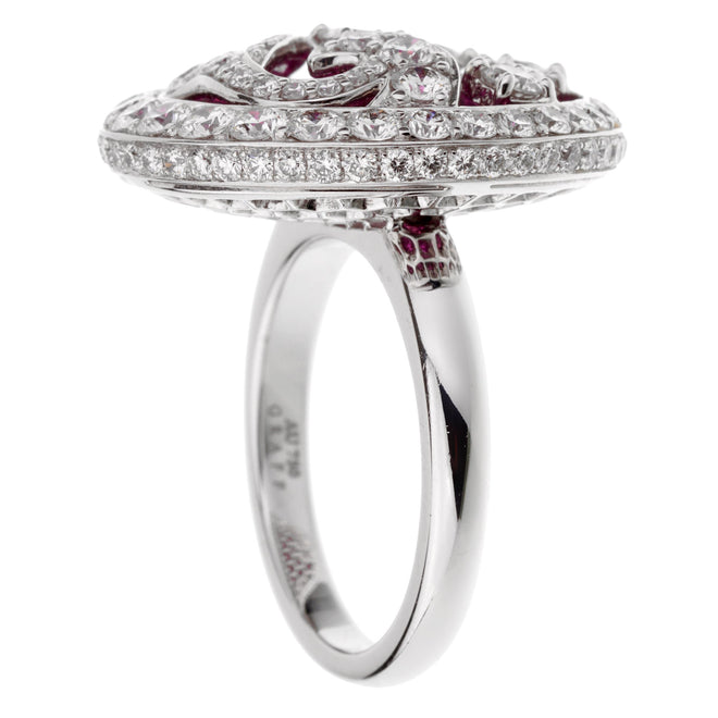 Graff Diamond Ruby White Gold Cocktail Ring 0002673