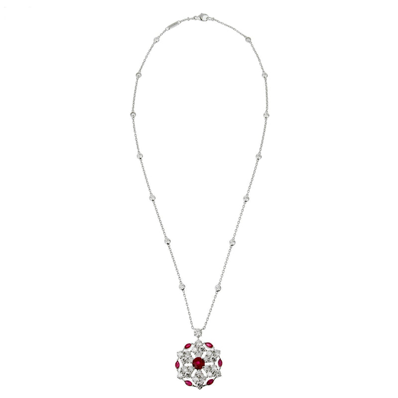 Graff Ruby & Diamond White Gold Pendant Necklace Graff Ruby & Diamond White Gold Pendant Necklace