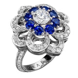 Graff Sapphire & Diamond Cocktail Platinum Ring 1p7560auz