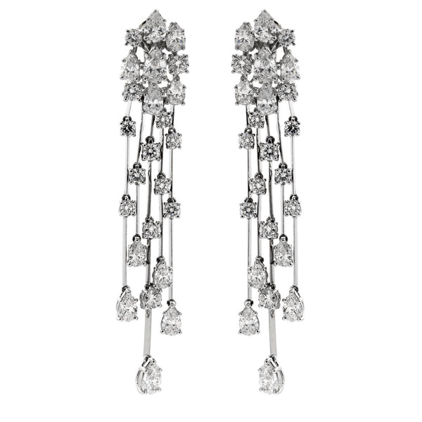 Graff Waterfall Platinum Diamond Earrings 0000863