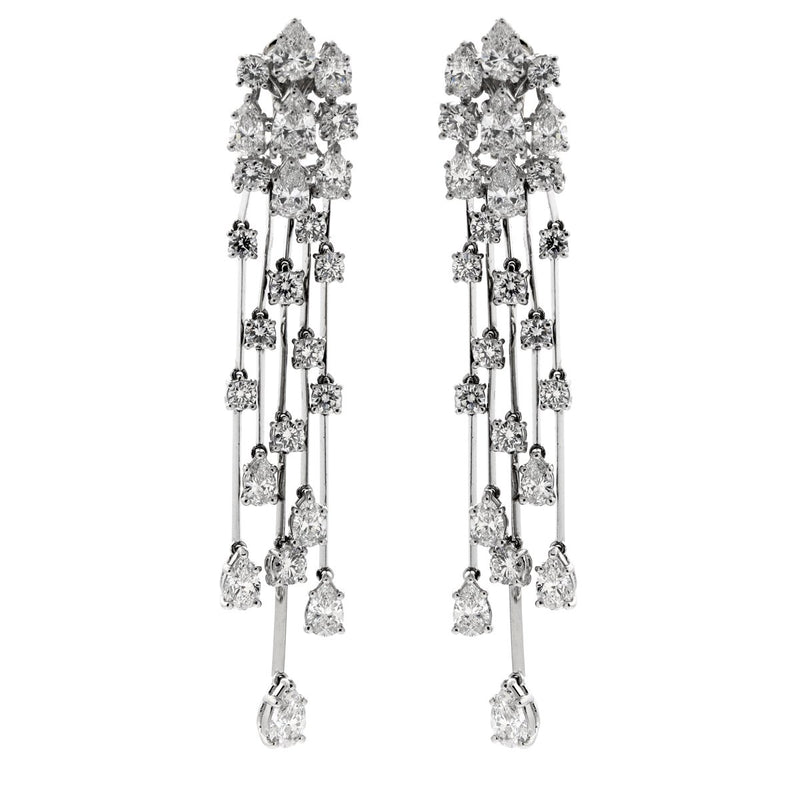 Graff Waterfall Platinum Diamond Earrings 0000863