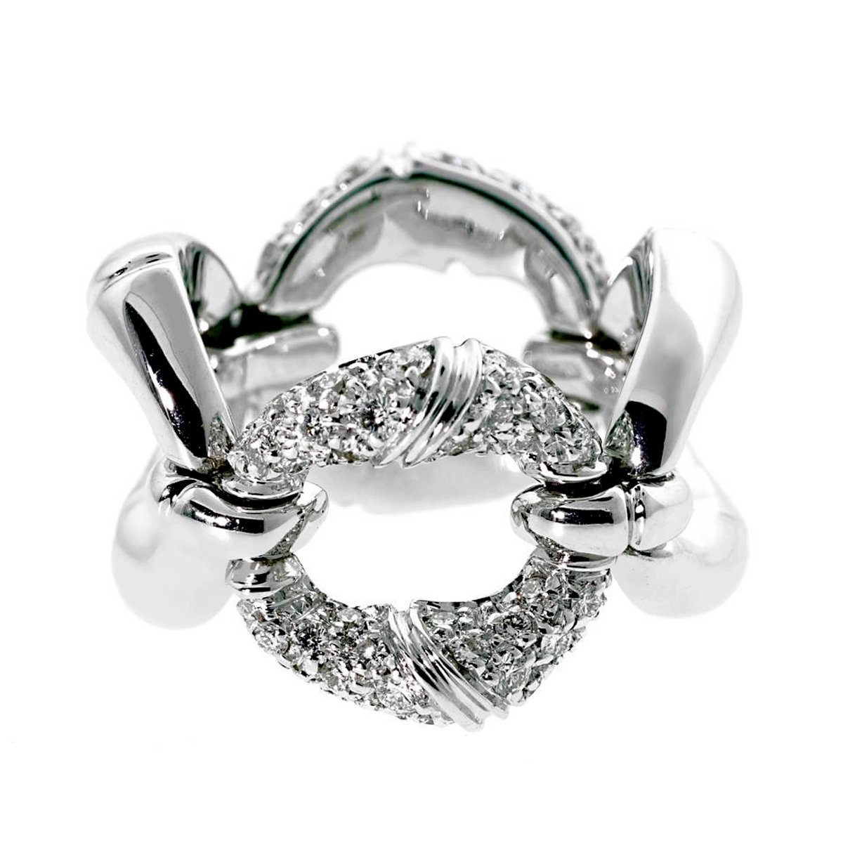 Gucci Bamboo Diamond White Gold Ring