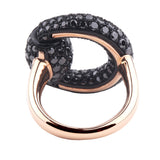 Gucci Black Diamond Horsebit Rose Gold Ring 0000661